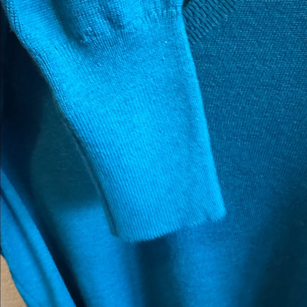Banana Republic Teal V-Neck 100% Merino Wool Casual Sweater - Women's Medium - Picture 5 of 9